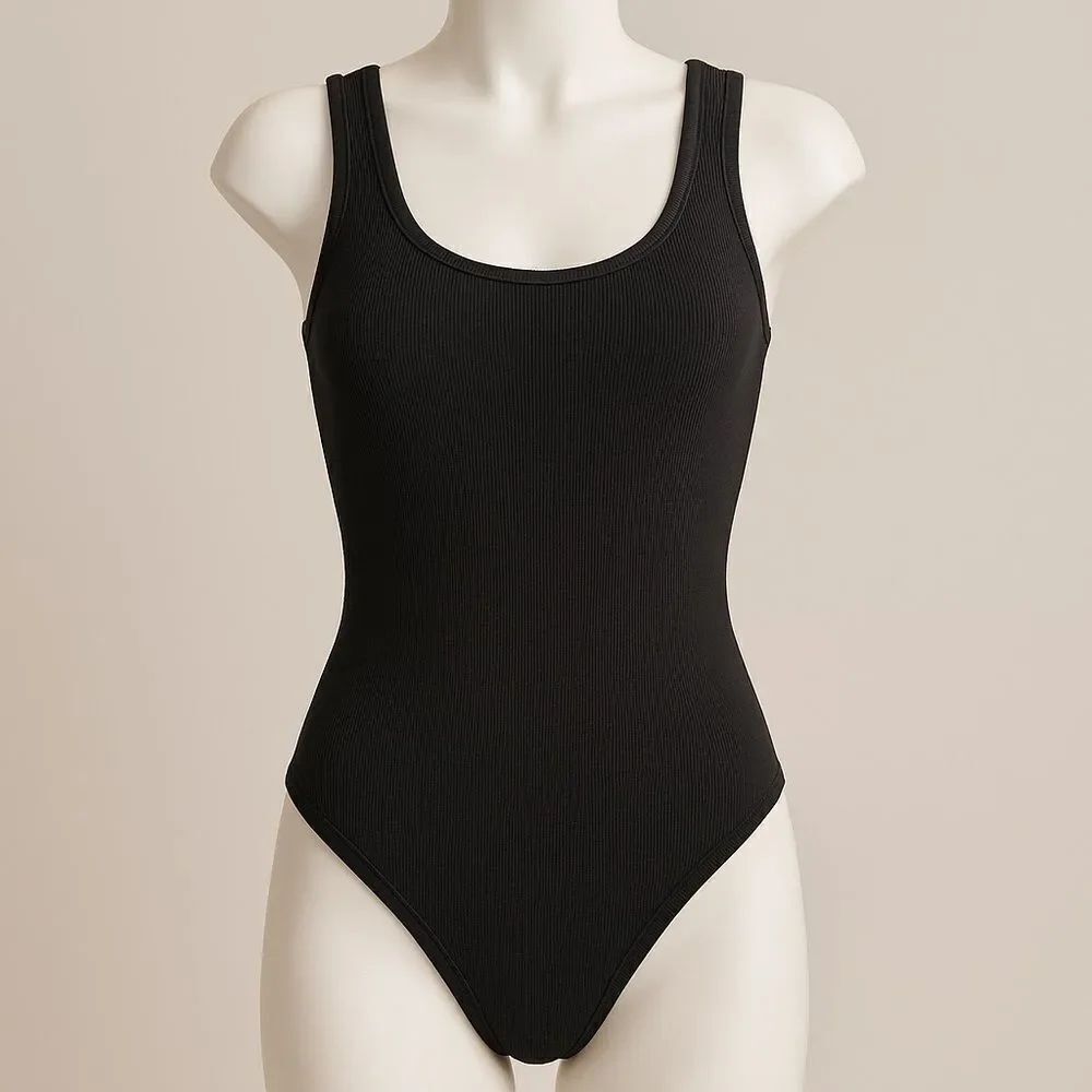 H&M Ribbed Racerback Thong Bodysuit. Size Small - Picture 3 of 10
